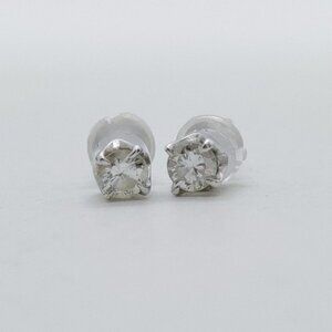 NO TARIFF Jewelry Pierced Earring Natural Diamond 0.32ct Platinum 4740687